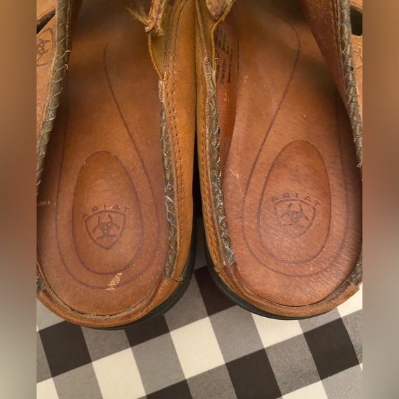 Ariat Sandals Clogs Women Size 9.5 Brown Leather Slides - Picture 3 of 5